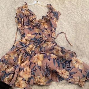 Open back mini dress, deep cut front